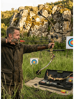 Ballesta Arco Compuesto Caza 17-21 Lbs Caesar Plaza + 2 Flechas