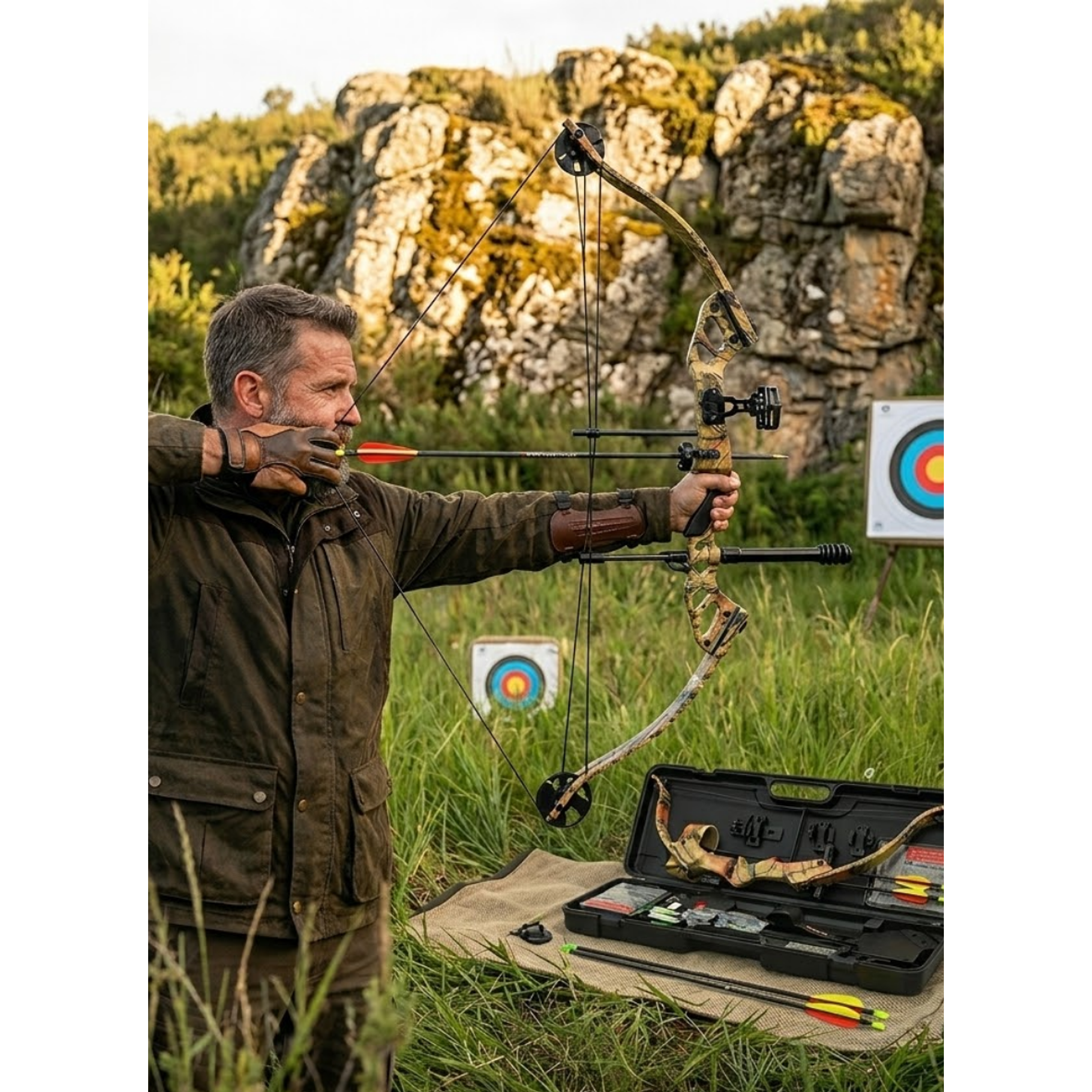 Ballesta Arco Compuesto Caza 17-21 Lbs Caesar Plaza + 2 Flechas 1