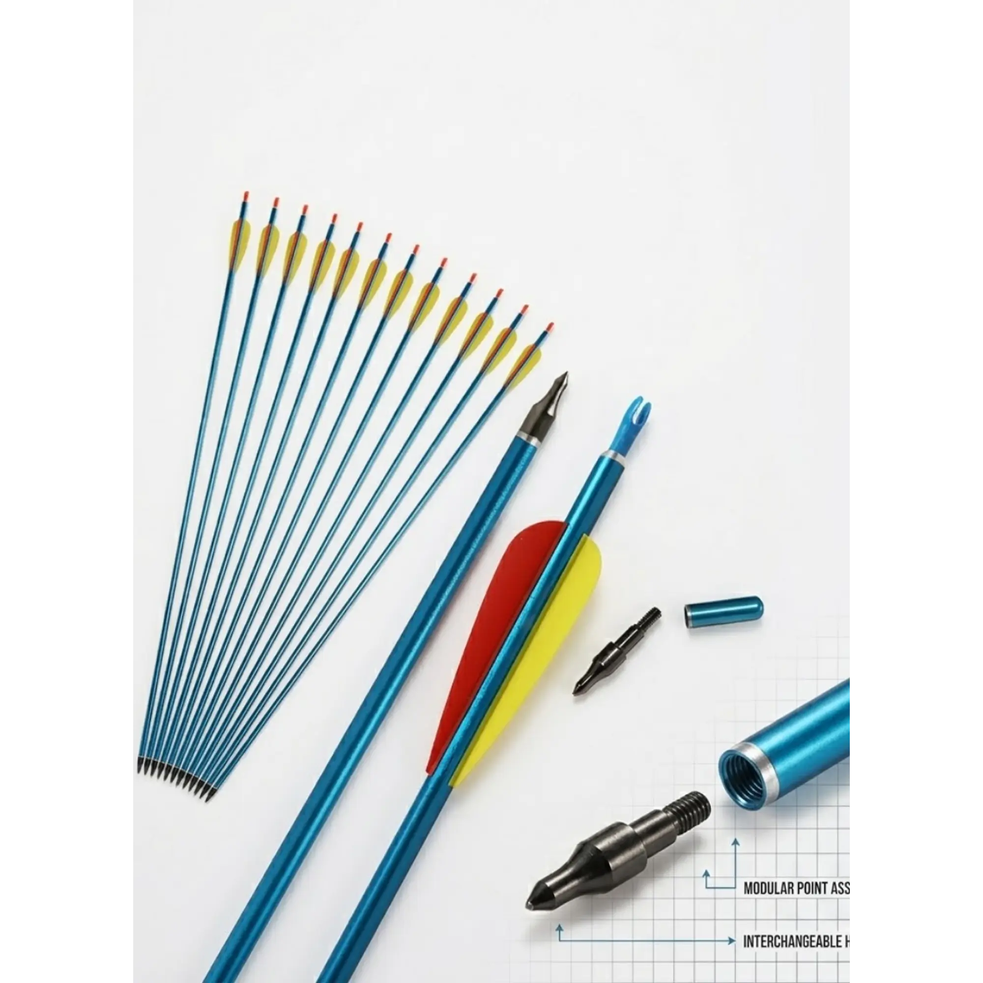 Flecha Aluminio Ballesta Arco Blíster 3 Flechas 30 mm 1