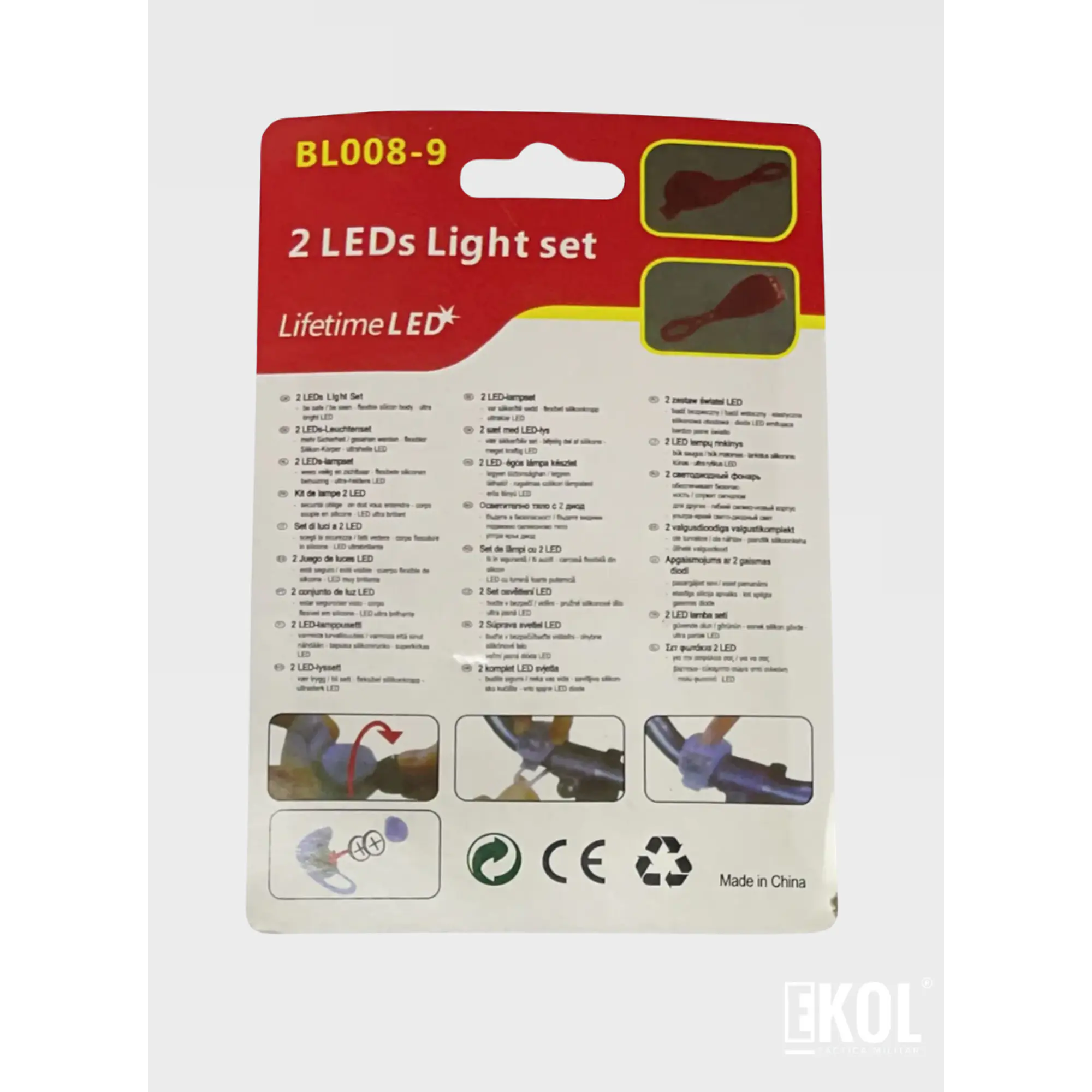 Pack Luz Bicicleta Blanca Roja 5