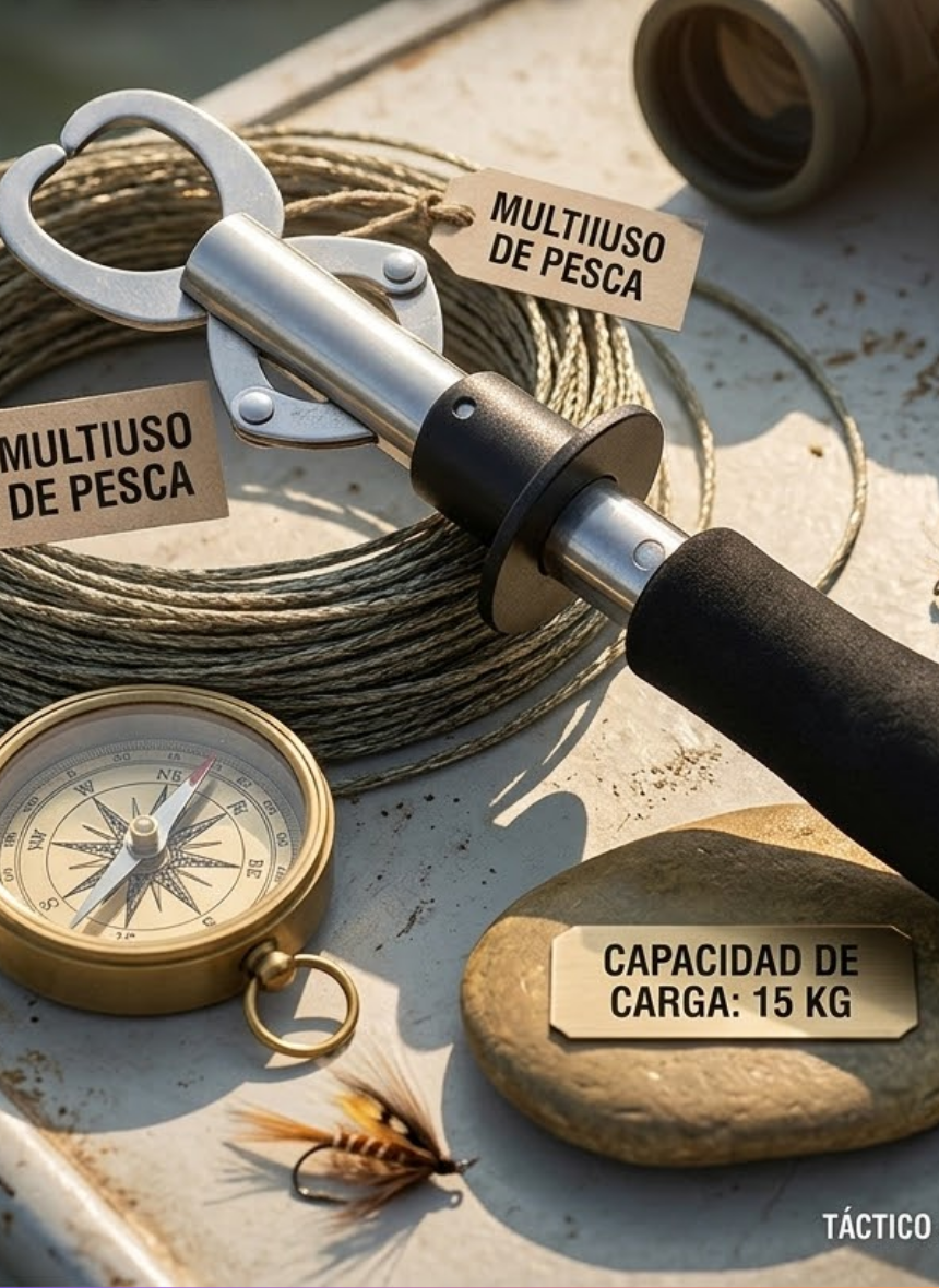 GANCHO PESCA INOXIDABLE 15 KG ACERO - DEPORTE