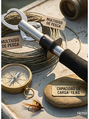 GANCHO PESCA INOXIDABLE 15 KG ACERO - DEPORTE