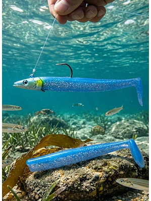 Señuelo Silicona Pesca Savage Sandeel 23g 12cm Con Repuesto