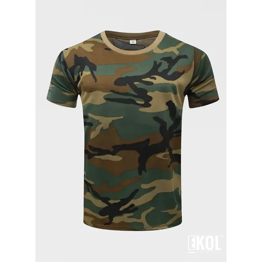 Polera Manga Corta 100% Algodón Camuflaje Militar 3