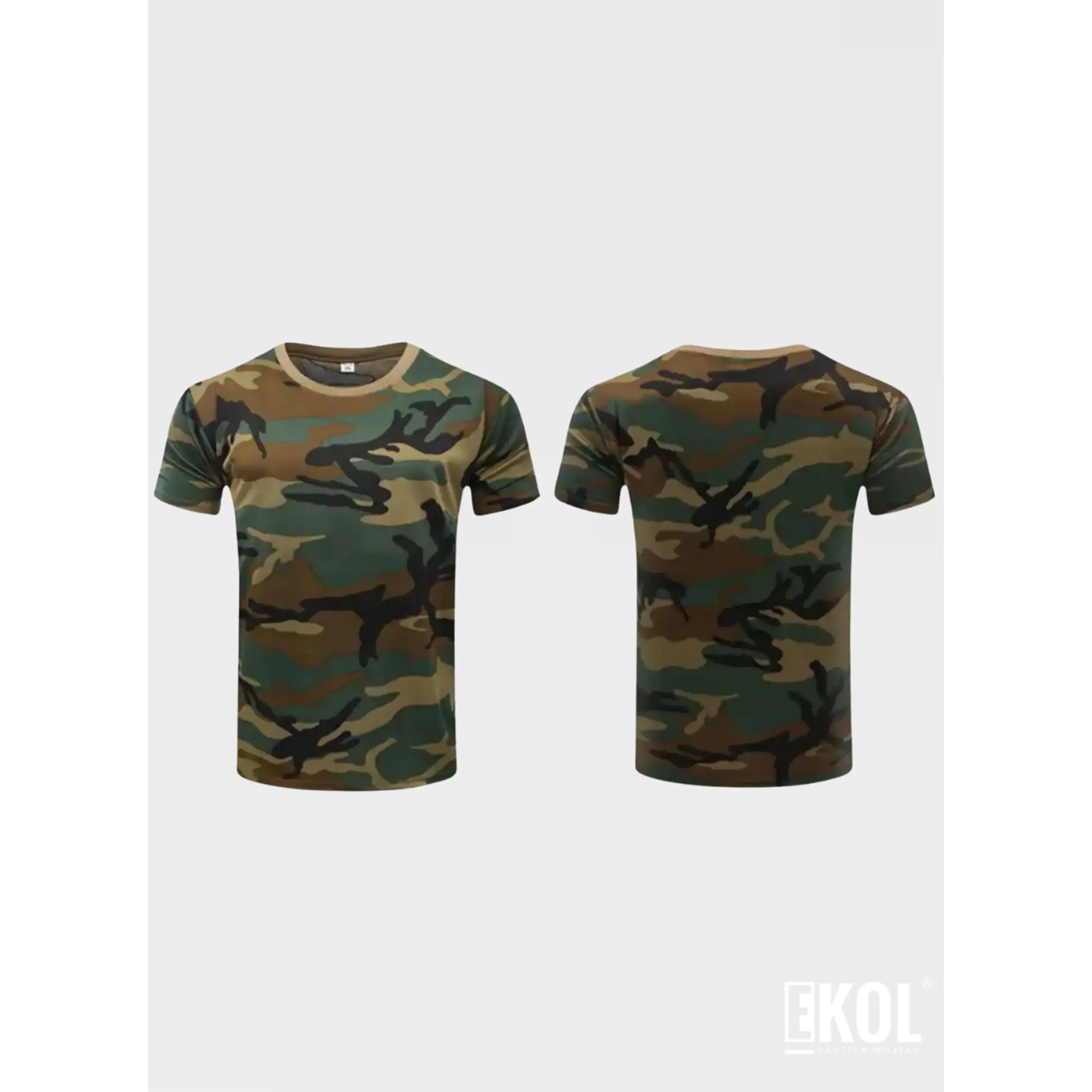 Polera Manga Corta 100% Algodón Camuflaje Militar 2