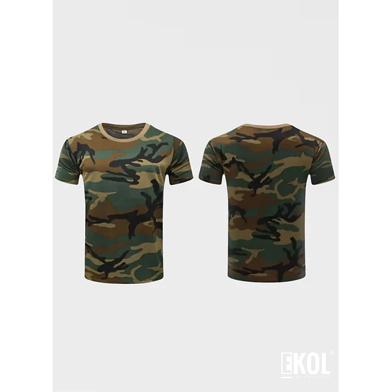 Polera Manga Corta 100% Algodón Camuflaje Militar 2