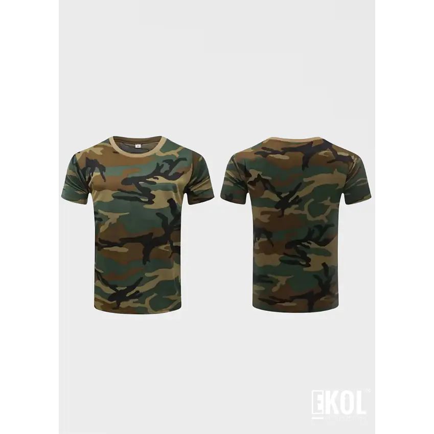 Polera Manga Corta 100% Algodón Camuflaje Militar 2