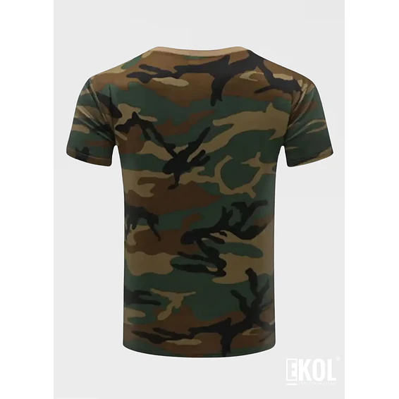 Polera Manga Corta 100% Algodón Camuflaje Militar 4