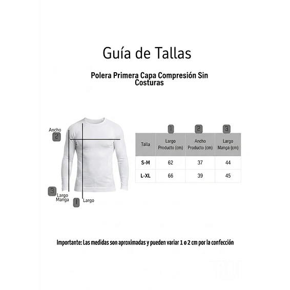 Polera Primera Capa Compresión Sin Costuras 9