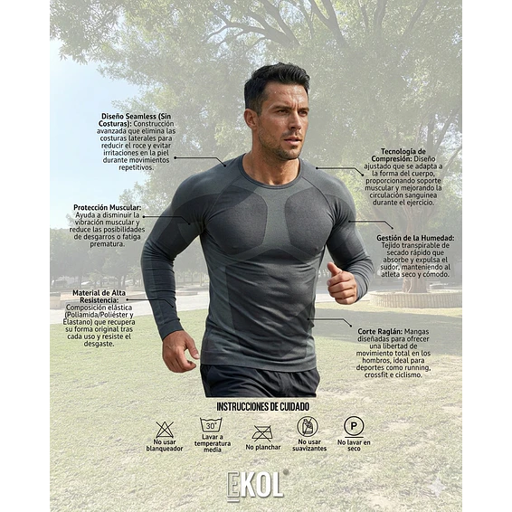 Polera Primera Capa Compresión Sin Costuras 3