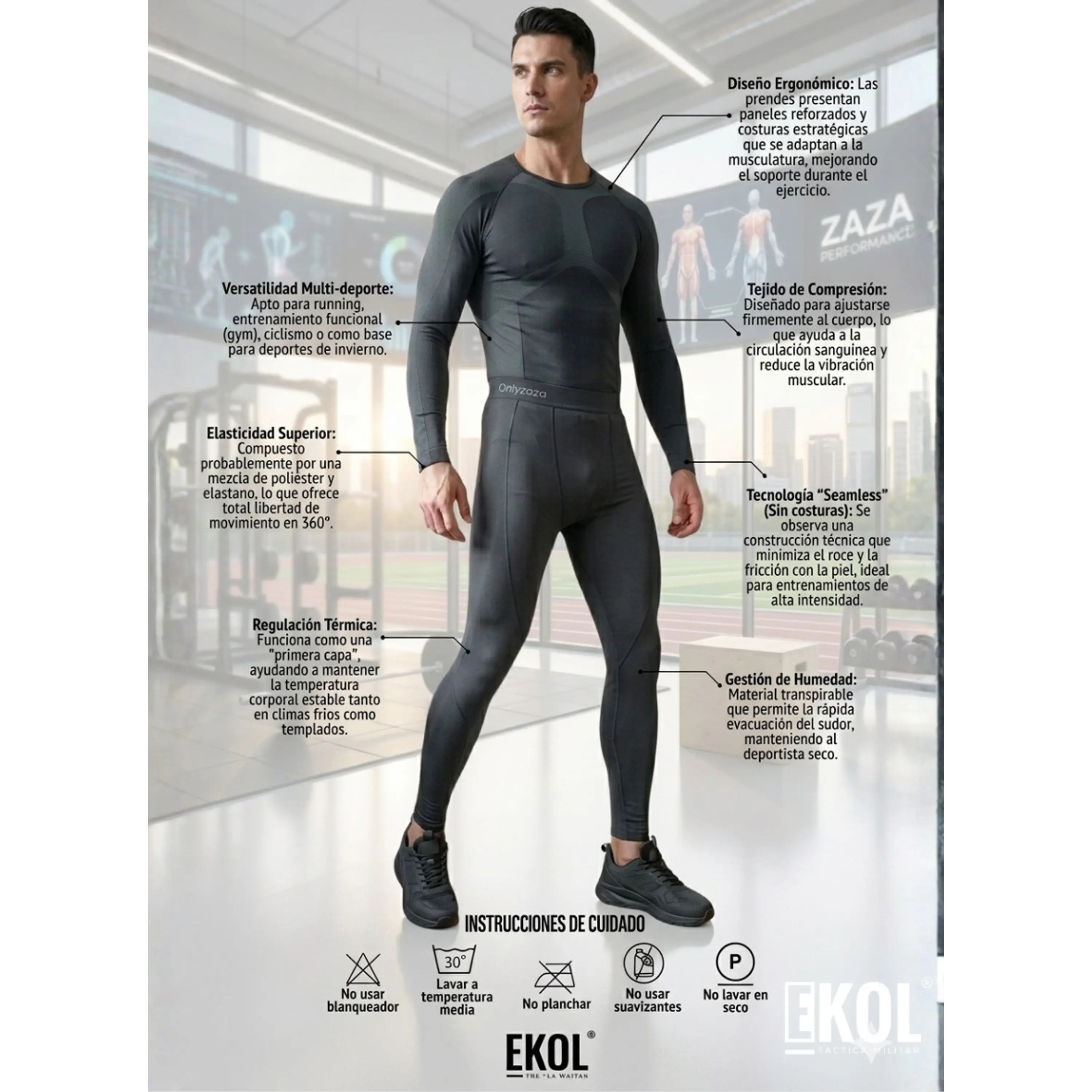 Primera Capa Hombre, Camiseta Y Calza Compresion Térmicos 7