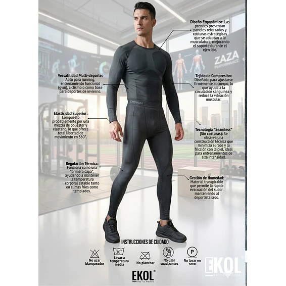 Primera Capa Hombre, Camiseta Y Calza Compresion Térmicos 7