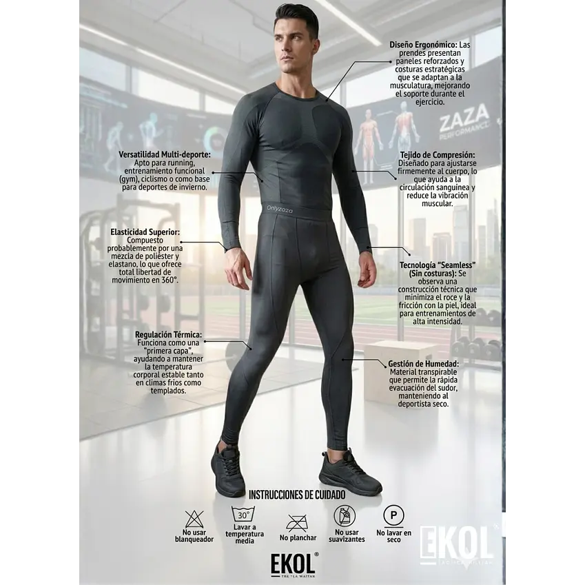 Primera Capa Hombre, Camiseta Y Calza Compresion Térmicos 7
