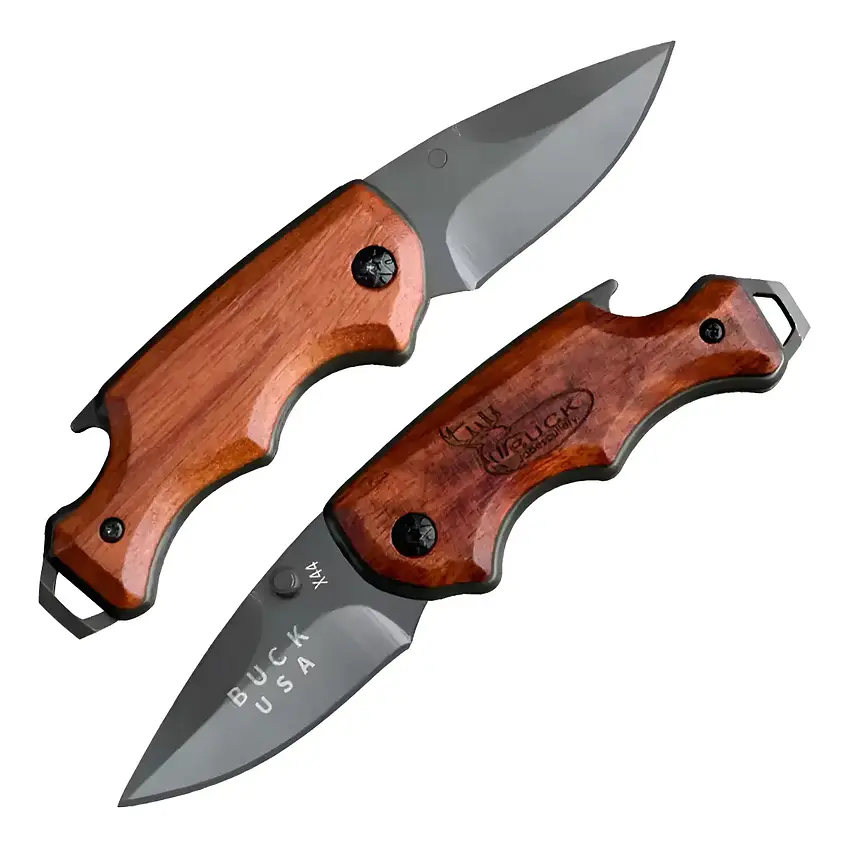Navaja Corta Pluma Mini Táctico Madera  4