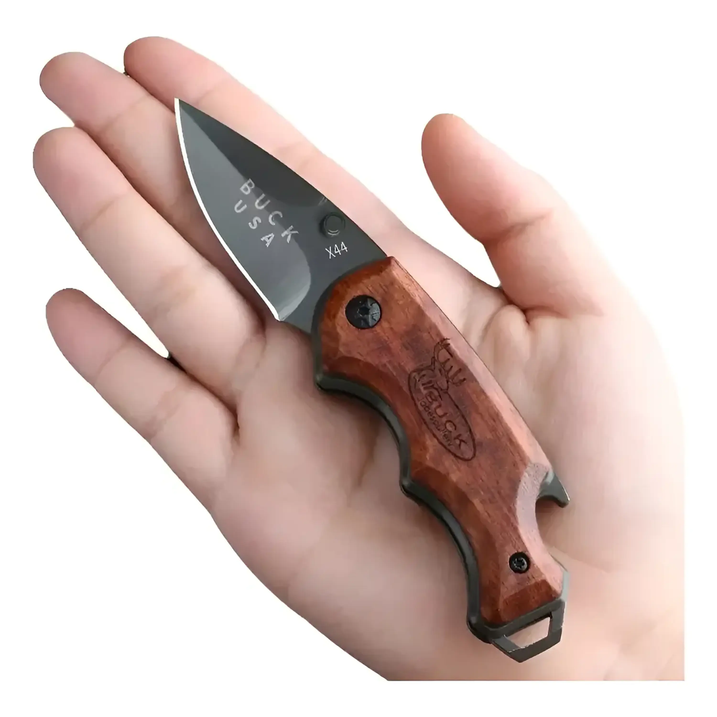 Navaja Corta Pluma Mini Táctico Madera  5