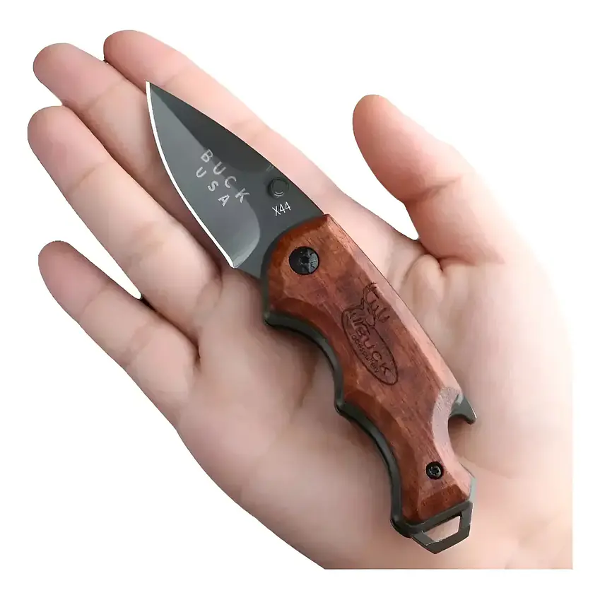 Navaja Corta Pluma Mini Táctico Madera  5