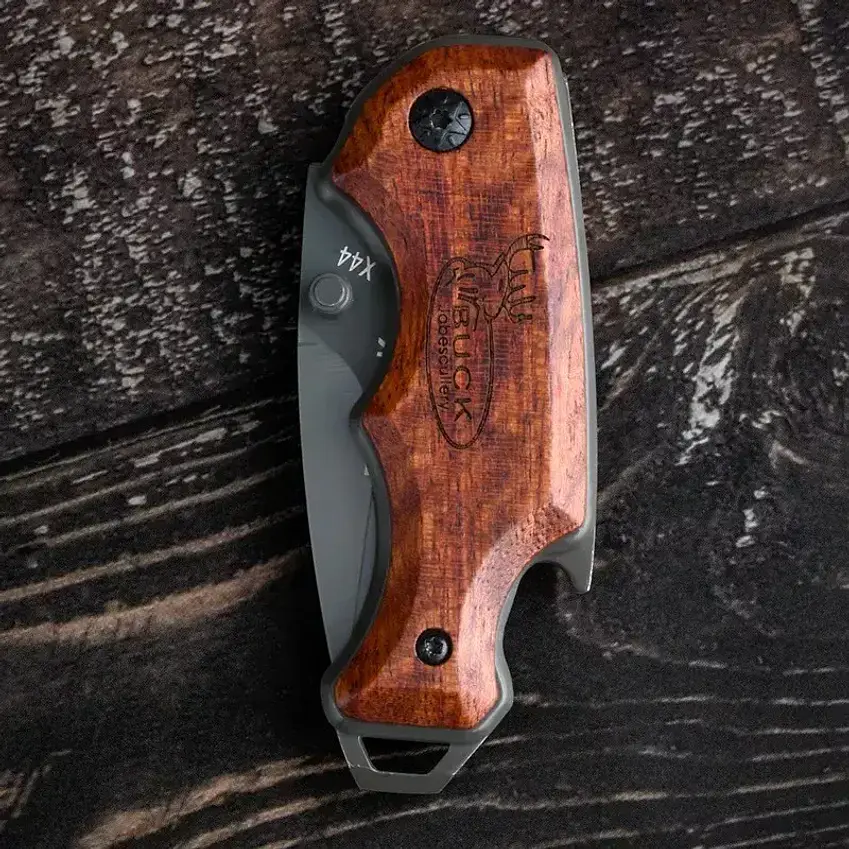 Navaja Corta Pluma Mini Táctico Madera  6