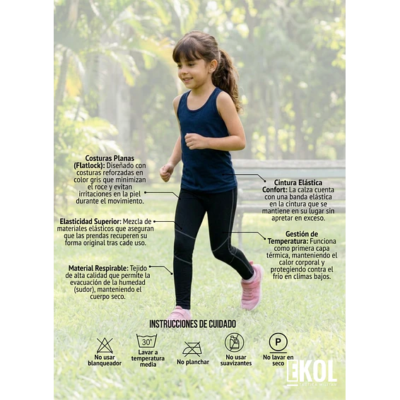 Calza Primera Capa Térmica Algodón Infantil Niños Juvenil 3