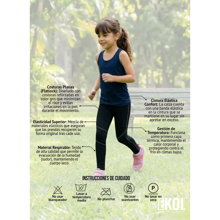 Calza Primera Capa Térmica Algodón Infantil Niños Juvenil 3