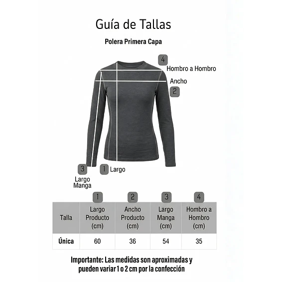 Camiseta Térmica Primera Capa Mujer Invierno Talla Única 4