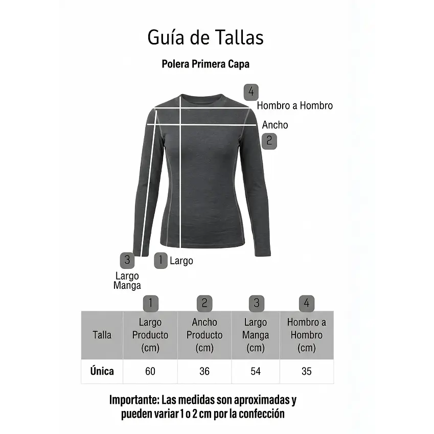 Camiseta Térmica Primera Capa Mujer Invierno Talla Única 4