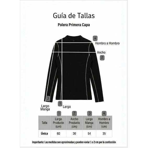 Camiseta Térmica Primera Capa Mujer Invierno Talla Única 10