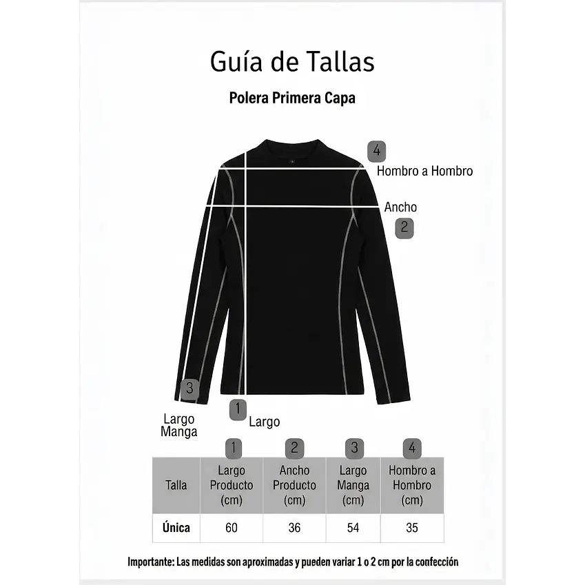 Camiseta Térmica Primera Capa Mujer Invierno Talla Única 10