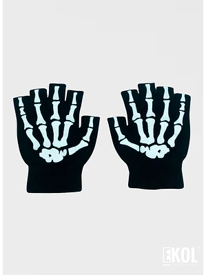 Guantes Manga Calavera Sin Dedos Bicicleta Moto Unisex