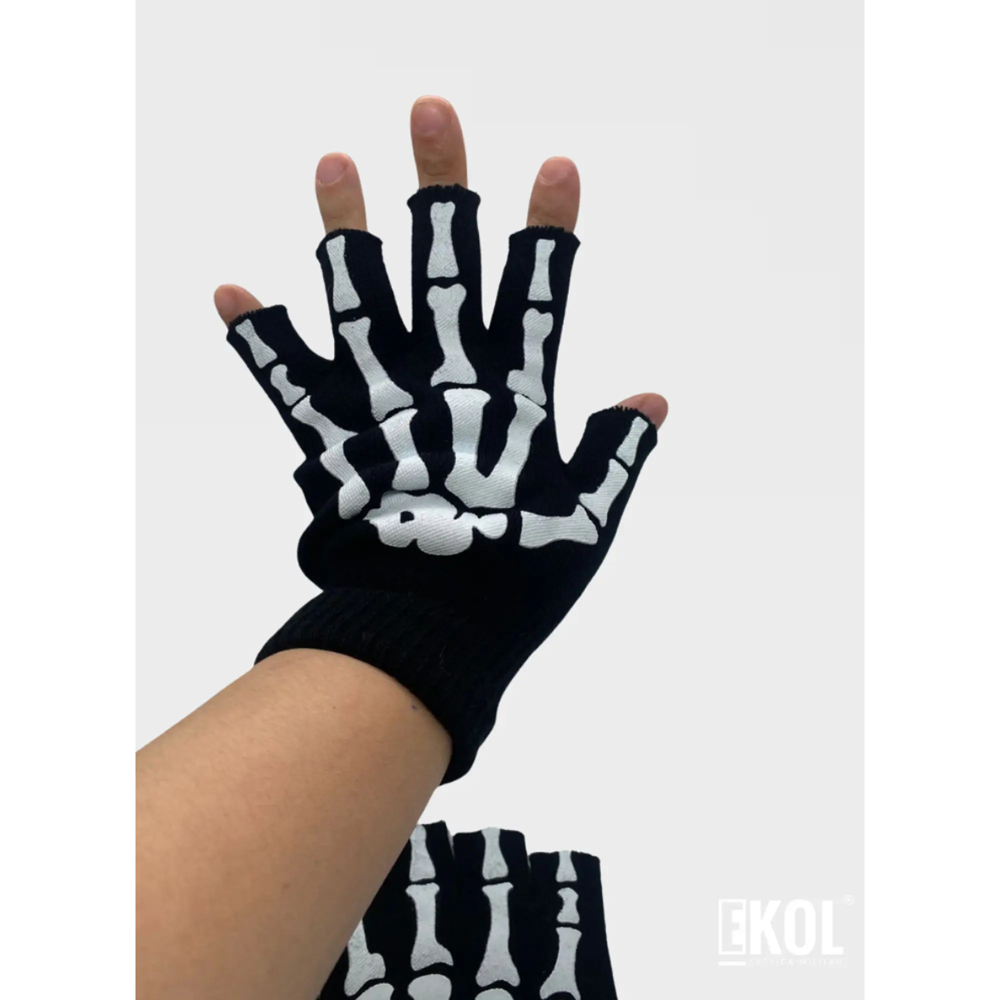 Guantes Manga Calavera Sin Dedos Bicicleta Moto Unisex 6