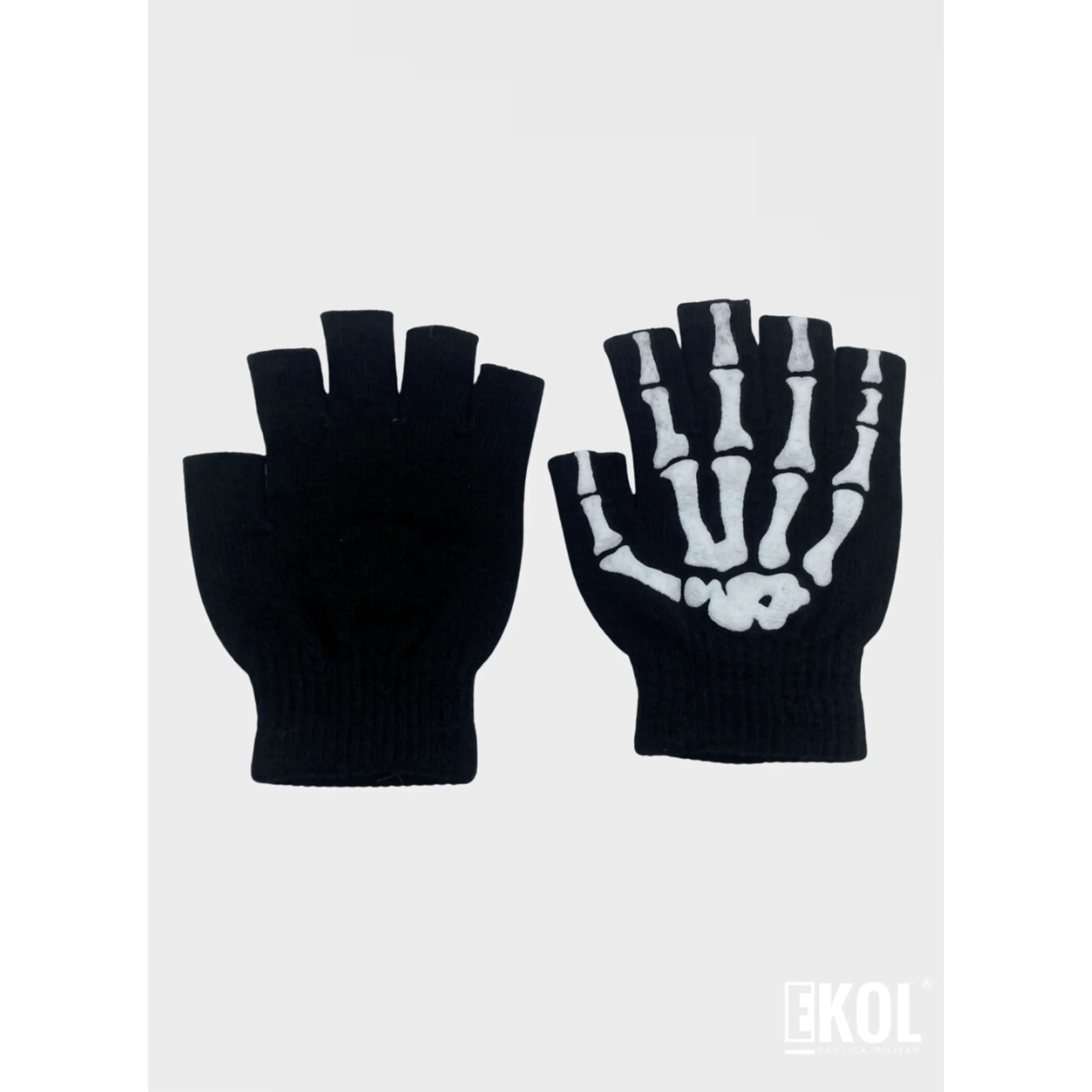 Pack 12 Guantes De Lana Diseño Calavera Sin Dedos Bicicleta Moto Unisex 7