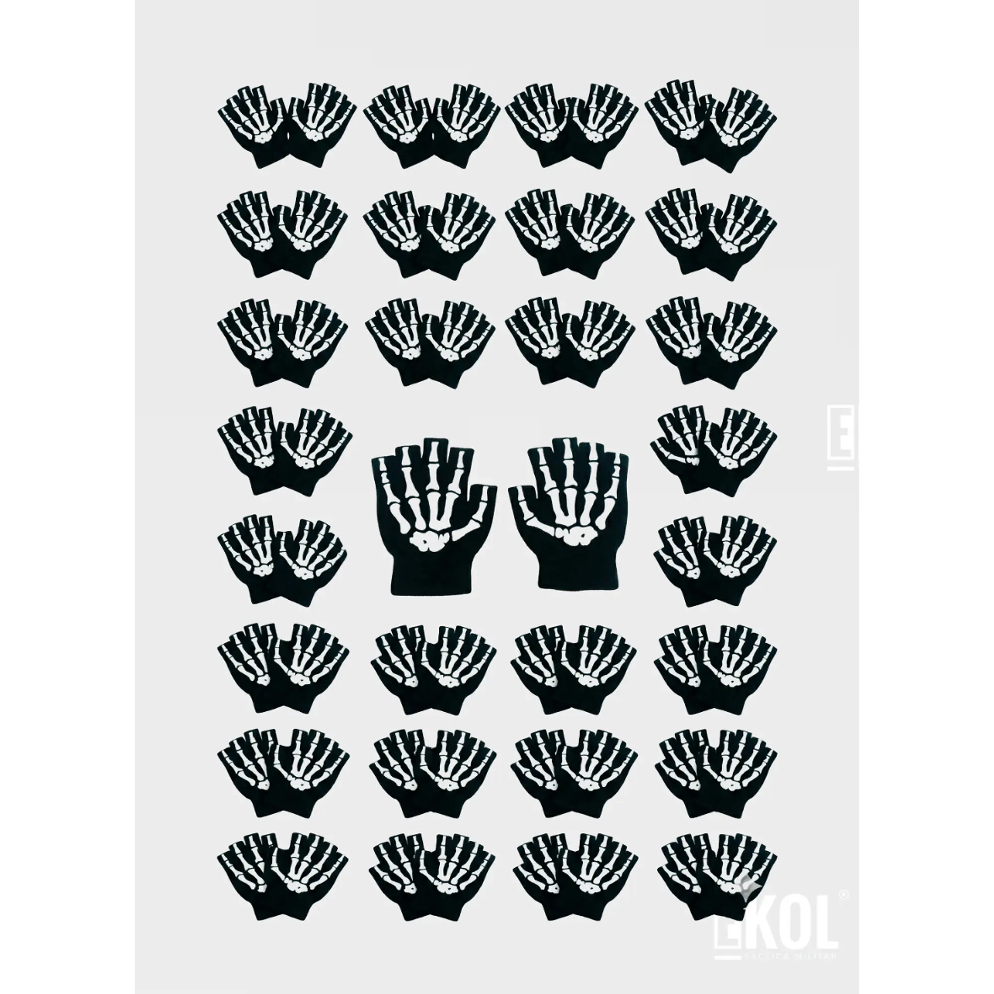 Pack 12 Guantes De Lana Diseño Calavera Sin Dedos Bicicleta Moto Unisex 6
