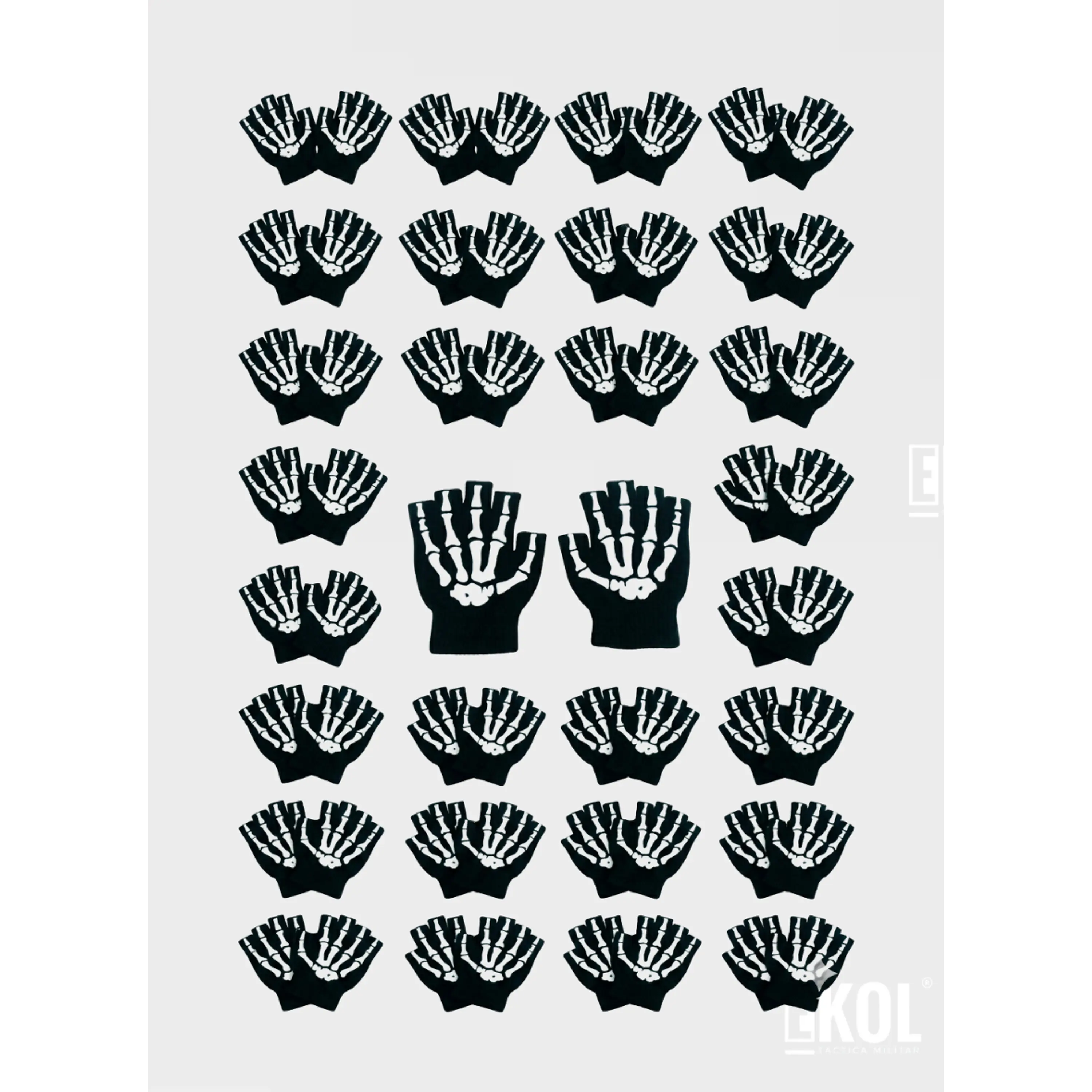 Pack 12 Guantes De Lana Diseño Calavera Sin Dedos Bicicleta Moto Unisex 6