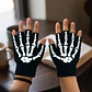 Pack 12 Guantes De Lana Diseño Calavera Sin Dedos Bicicleta Moto Unisex - Miniatura 2