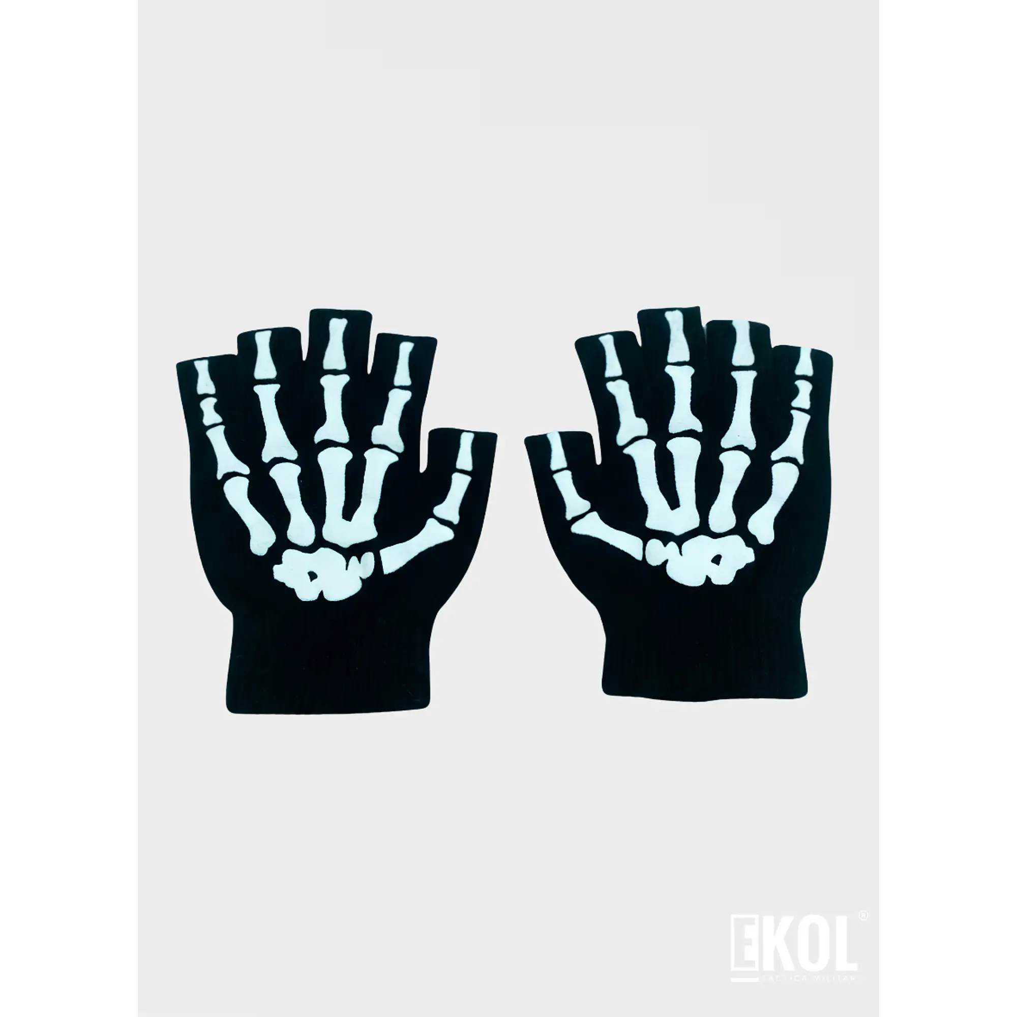 Pack 12 Guantes De Lana Diseño Calavera Sin Dedos Bicicleta Moto Unisex 4