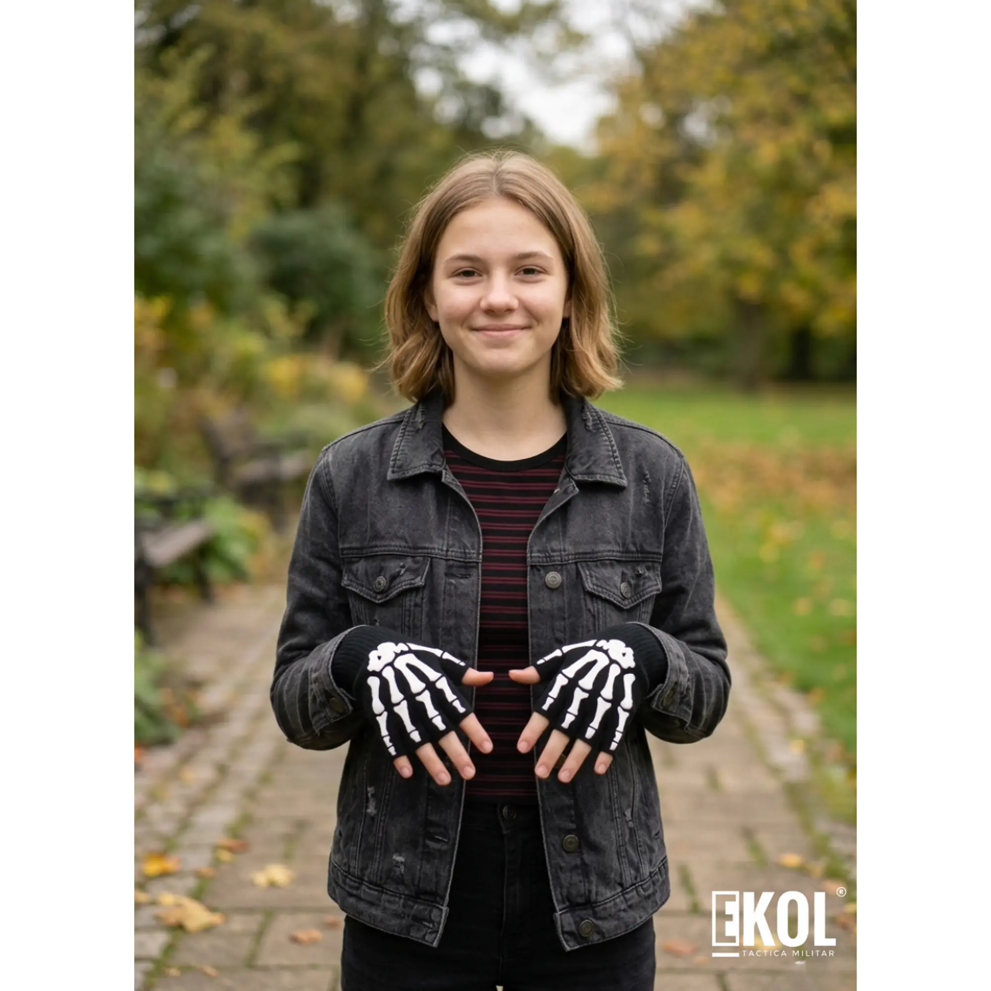 Pack 12 Guantes De Lana Diseño Calavera Sin Dedos Bicicleta Moto Unisex 1