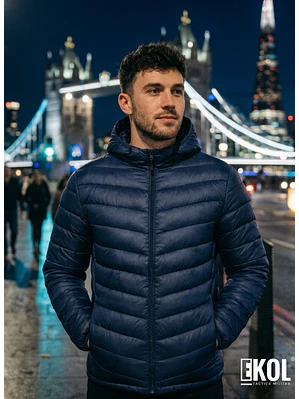 Chaqueta Parka Térmica Azul Comodidad y Calce Perfecto