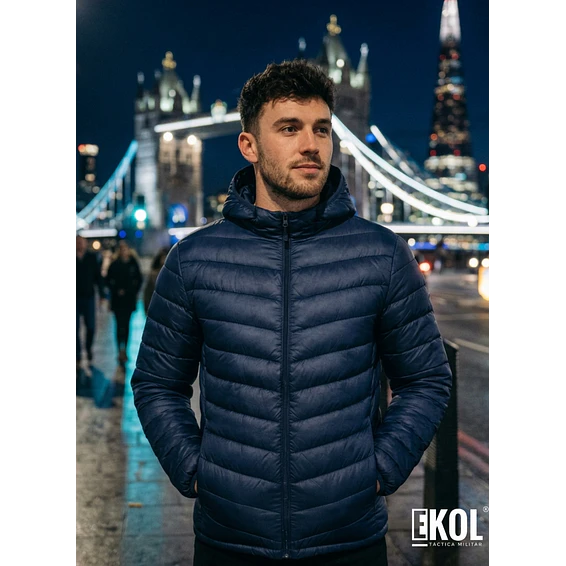 Chaqueta Parka Térmica Azul Comodidad y Calce Perfecto 1