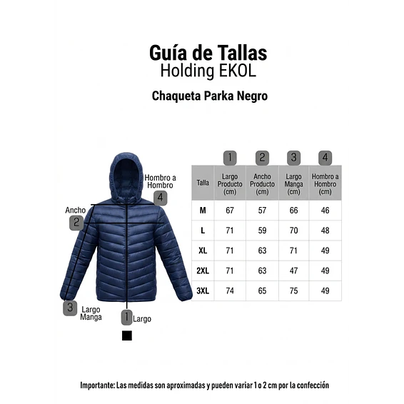 Chaqueta Parka Térmica Azul Comodidad y Calce Perfecto 4