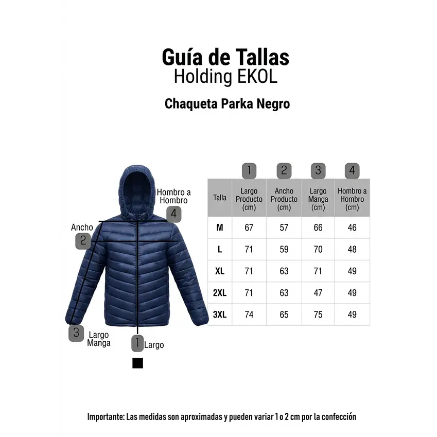 Chaqueta Parka Térmica Azul Comodidad y Calce Perfecto 4