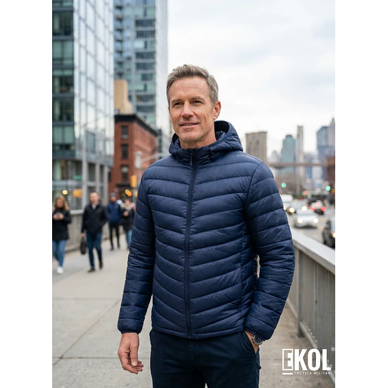 Chaqueta Parka Térmica Azul Comodidad y Calce Perfecto 8