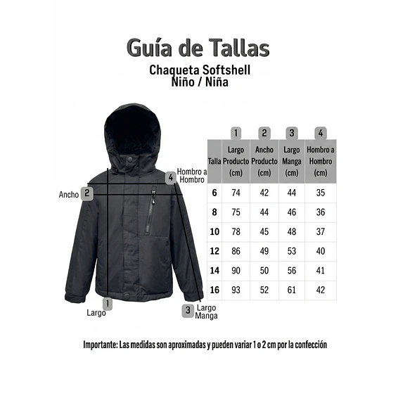 Chaqueta Térmica Softshell para Niños y Niñas Impermeable y Cortavientos 4