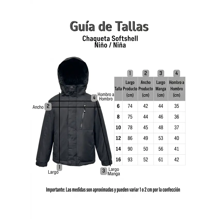 Chaqueta Térmica Softshell para Niños y Niñas Impermeable y Cortavientos 4