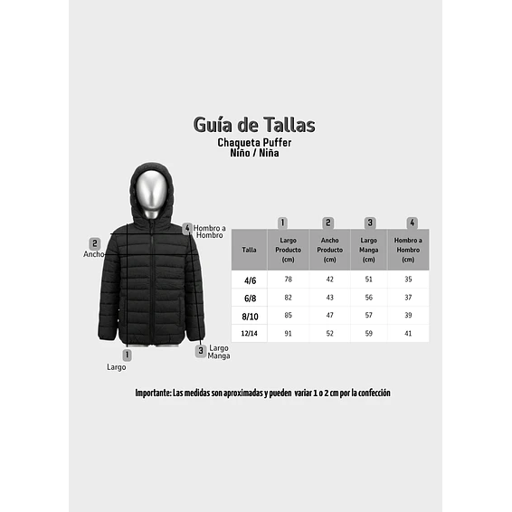 Chaqueta Puffer Para Niños Con Forro Térmico Reflectante Y Capucha Negra 7