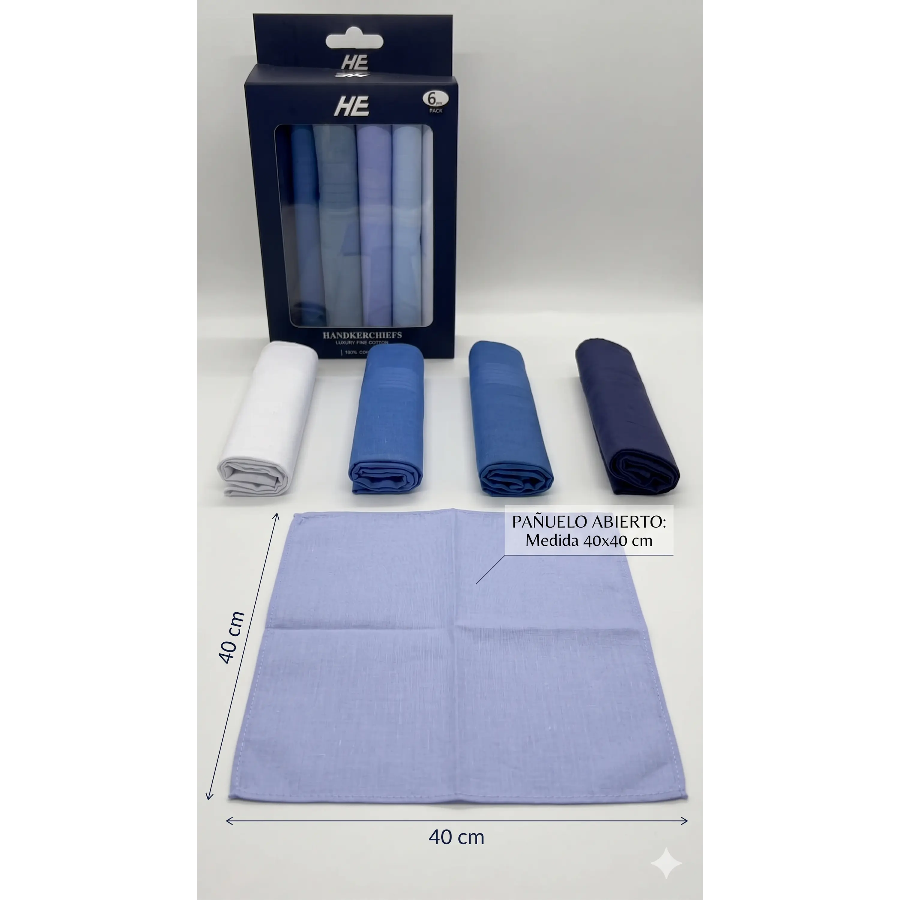 Pañuelos Para Hombre, 100% Algodón 6 Und 40x40 Premium 4