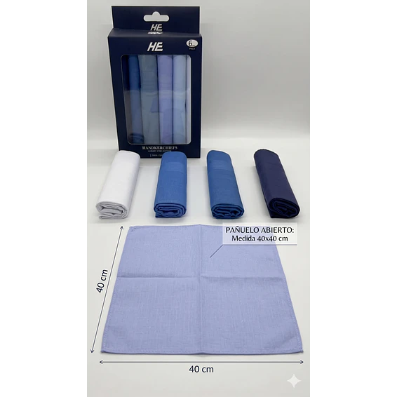Pañuelos Para Hombre, 100% Algodón 6 Und 40x40 Premium 4