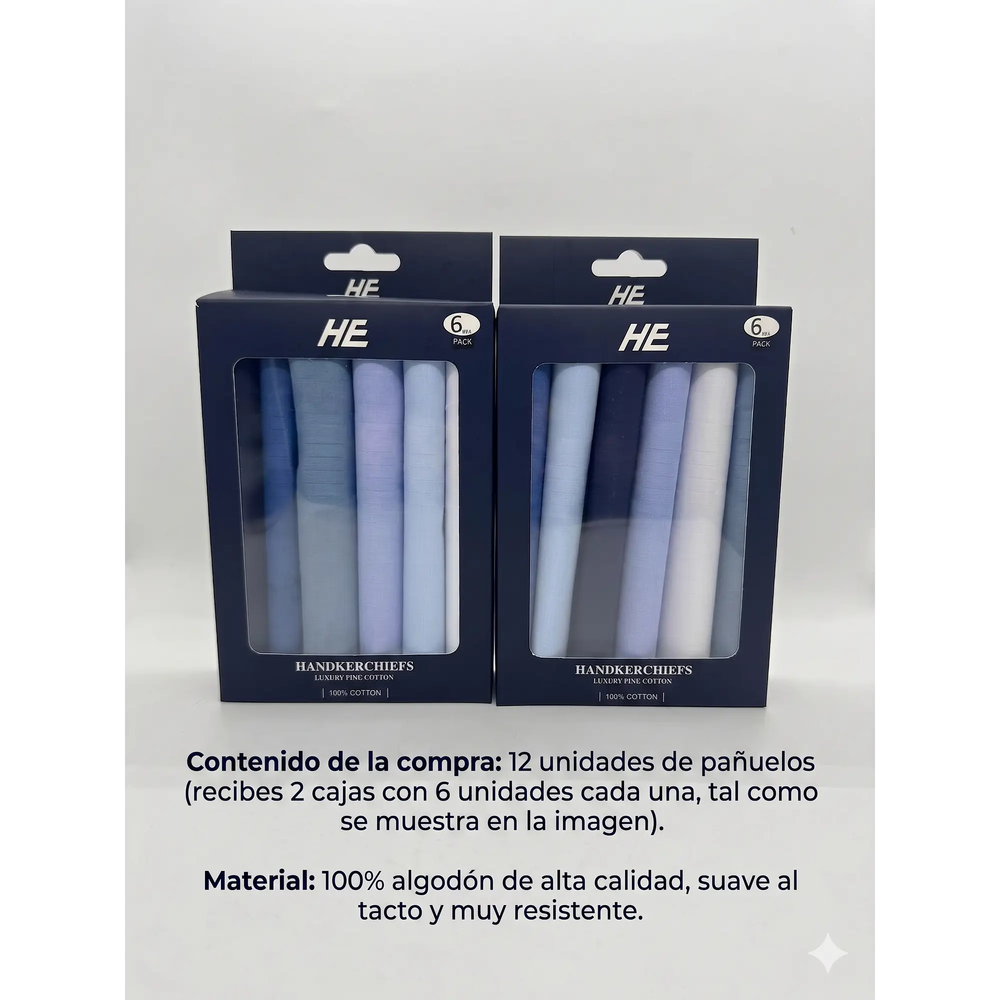 Pañuelos Para Hombre, 100% Algodón 6 Und 40x40 Premium 5