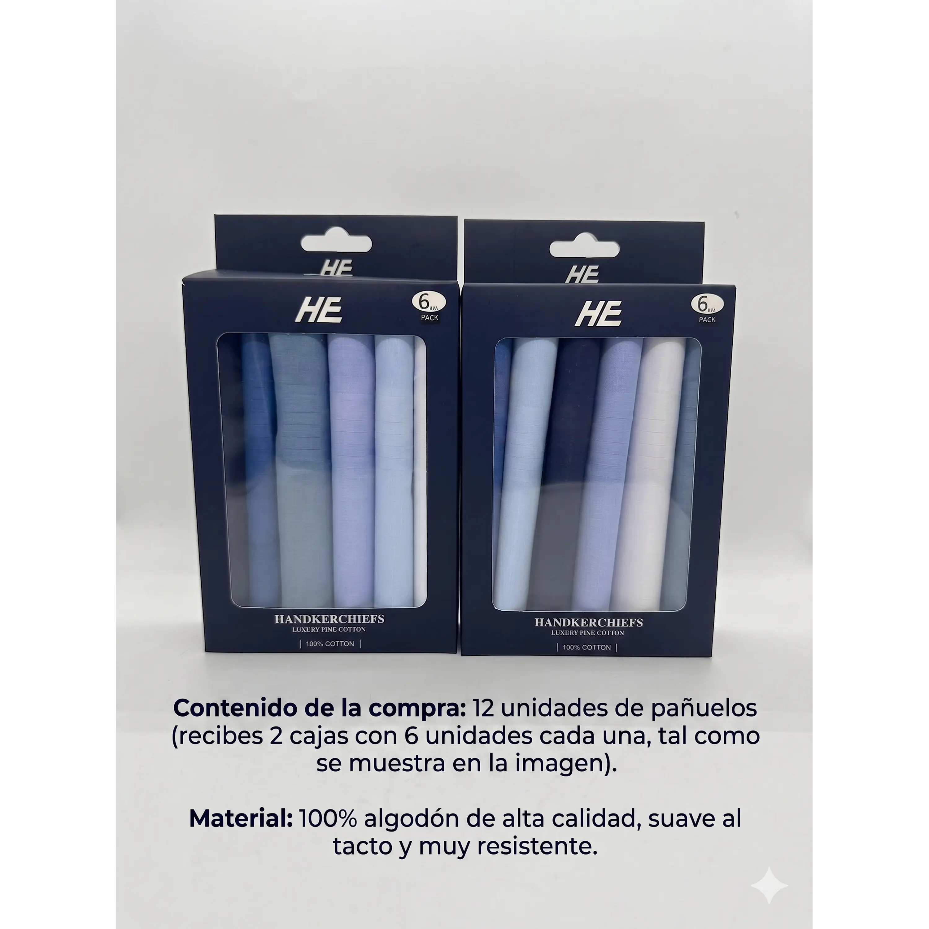 Pañuelos Para Hombre, 100% Algodón 6 Und 40x40 Premium 5