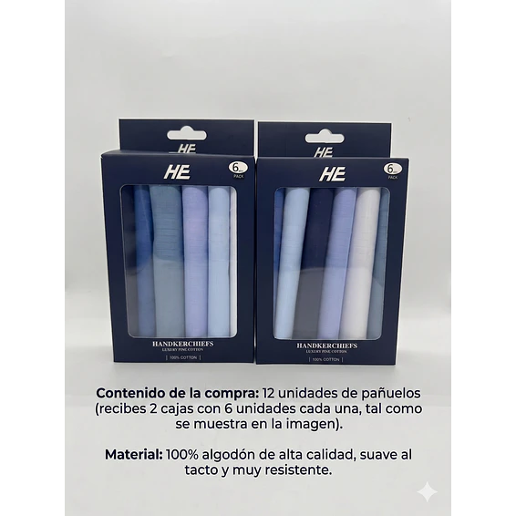 Pañuelos Para Hombre, 100% Algodón 12 Und 40x40 Premium 5