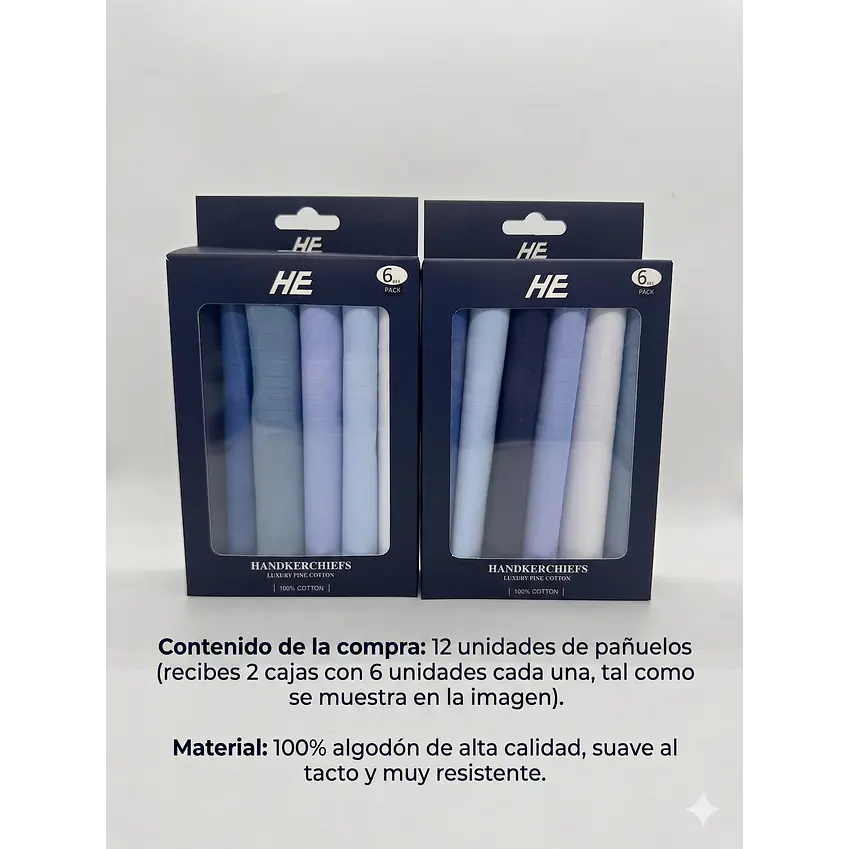 Pañuelos Para Hombre, 100% Algodón 12 Und 40x40 Premium 5