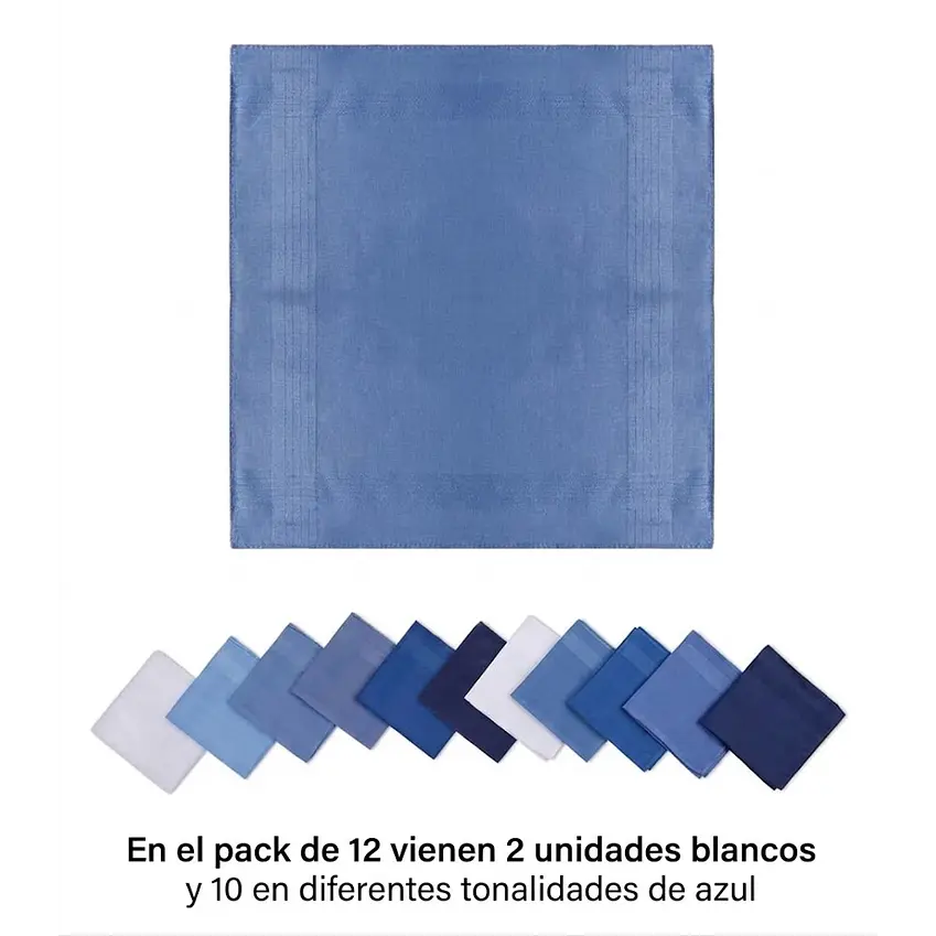 Pañuelos Para Hombre, 100% Algodón 12 Und 40x40 Premium 4